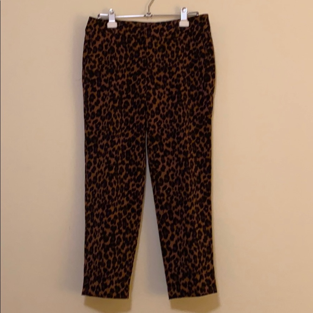Leopard cropped dress pant